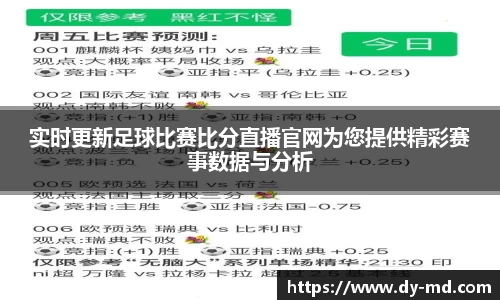 实时更新足球比赛比分直播官网为您提供精彩赛事数据与分析