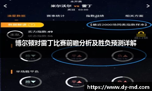 博尔顿对雷丁比赛前瞻分析及胜负预测详解